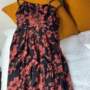 Free People fall floral open back maxi